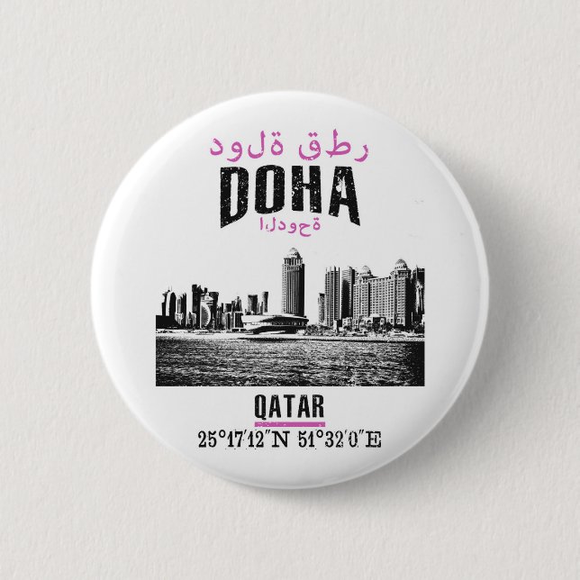 Doha Pinback Button (Front)