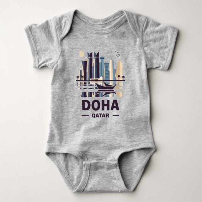 Doha Qatar Arabia Peninsula Baby Bodysuit (Front)