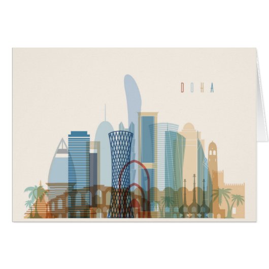 Doha, Qatar | City Skyline Cards (Front Horizontal)