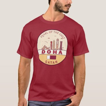 Doha Qatar City Skyline Emblem T-Shirt