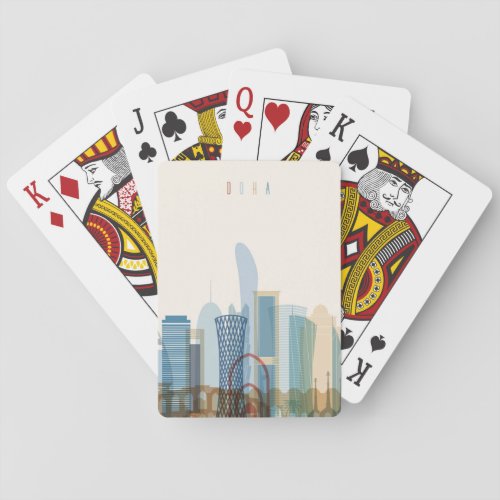 Doha Qatar  City Skyline Poker Cards