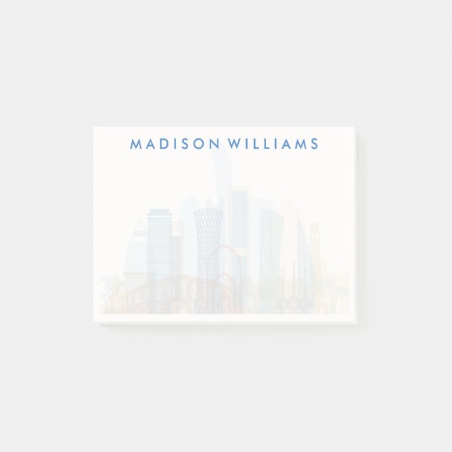 Doha, Qatar | City Skyline Post-it Notes (Front)