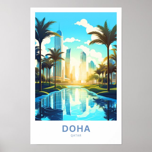 Doha Qatar Travel Print (Front)