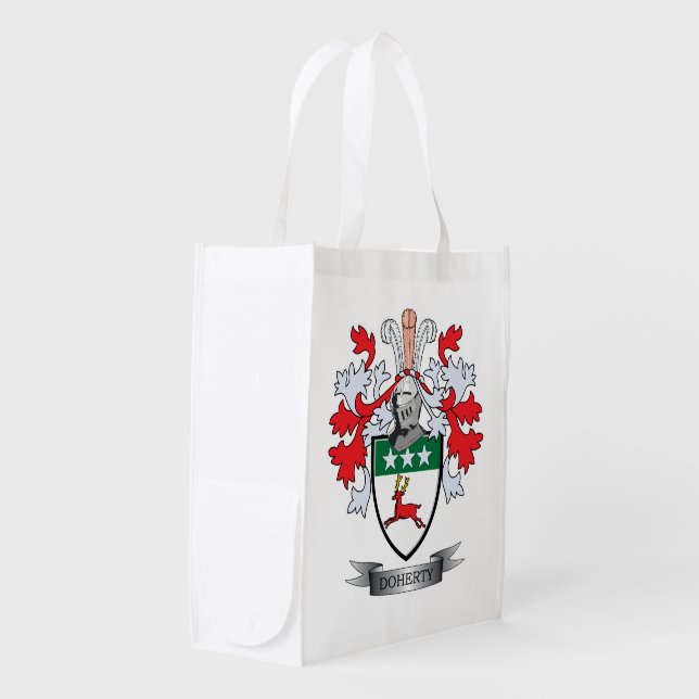 Doherty Coat of Arms Grocery Bag (Front Side)