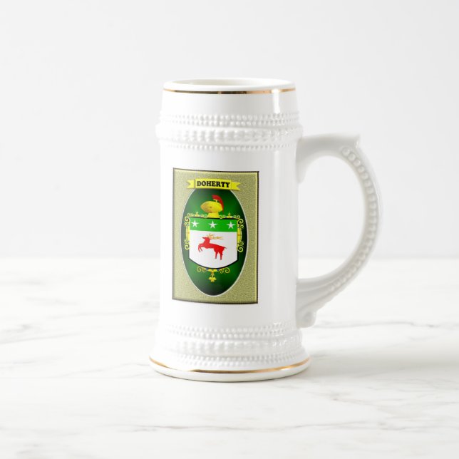 DOHERTY IRISH  FAMILY HERALDIC SHIELD/CREST BEER STEIN (Right)