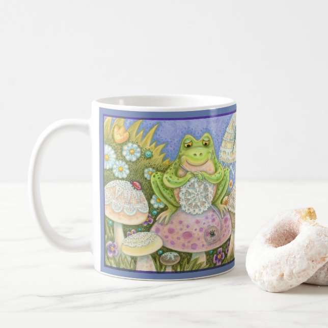 Doilies Make A Hoppy Home FROG MUG *Customize (With Donut)