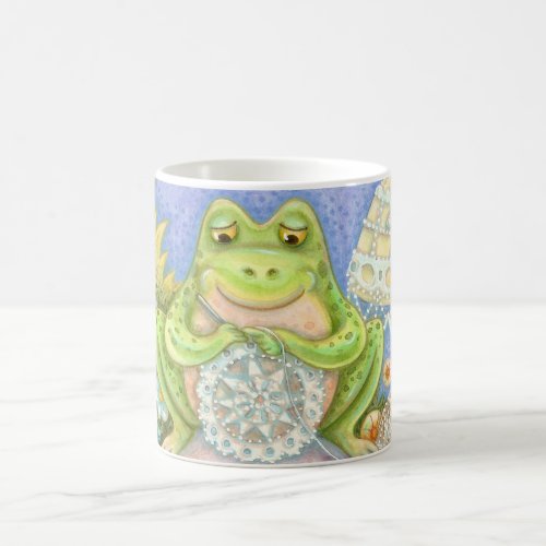 Doilies Make A Hoppy Home FROG RINGER MUG