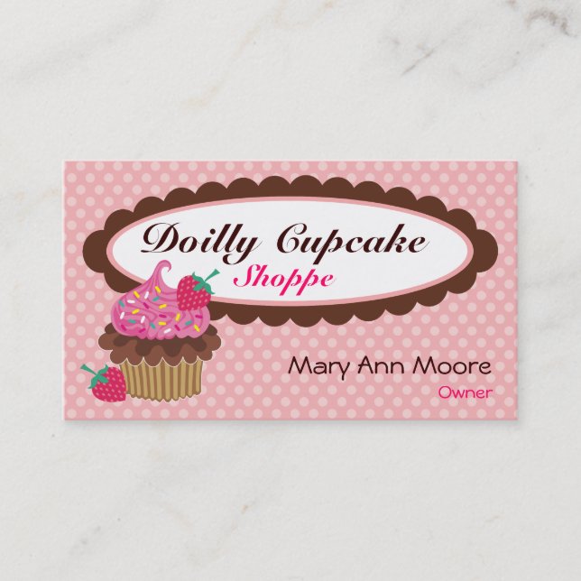 Doilly Cupcake Business Cards (Front)