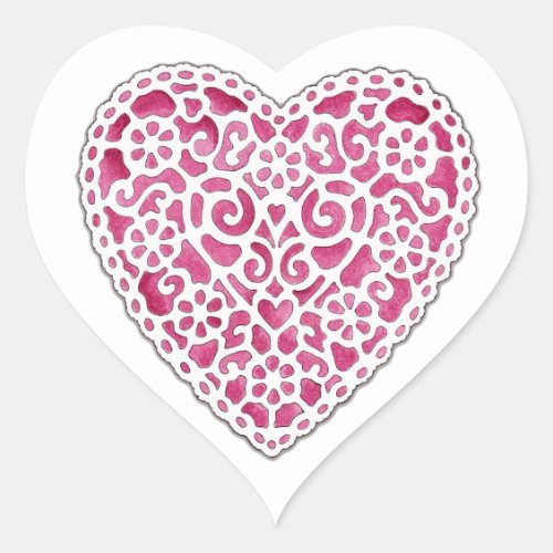 Doily Heart Heart Sticker