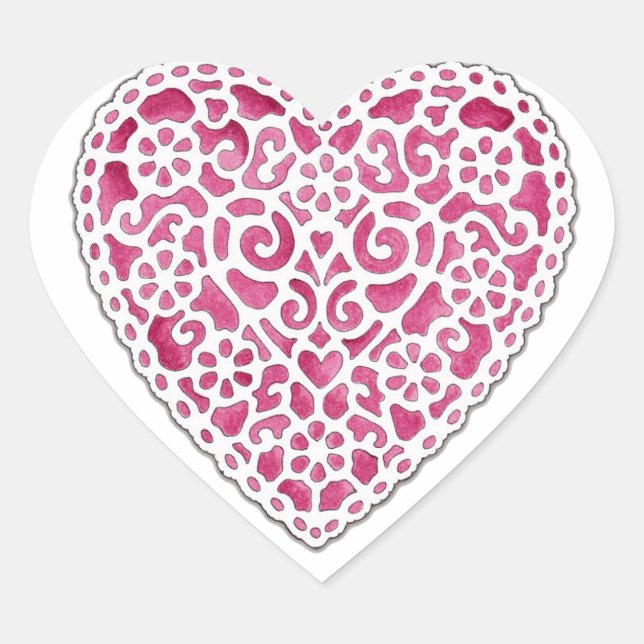 Doily Heart Sticker (Front)