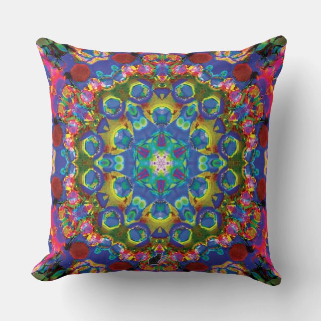 Doily Kaleidoscope Throw Pillow (Front)