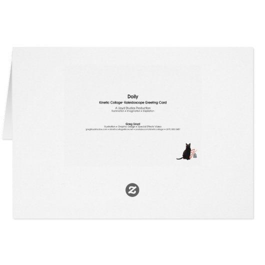 Doily KC Kaleidoscope Greeting Card (Back Horizontal)