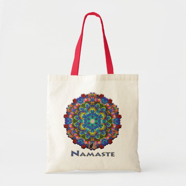 Doily Namaste Kaleidoscope Tote Bag (Front)
