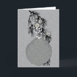 Doily Ornament 1 Holiday Card<br><div class="desc">All silver & black with a touch of yellow. Old, lost art, reborn.</div>