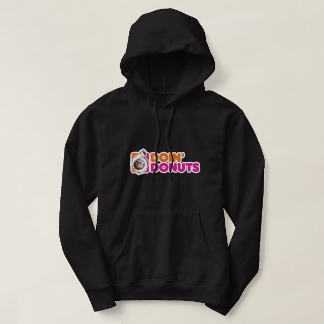 Doin' Donuts - Funny Racing & Drift Car Enthusiast Hoodie (Design Front)