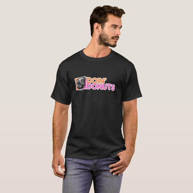 Doin' Donuts Funny Racing & Drift Car Enthusiast T-Shirt (Front Full)