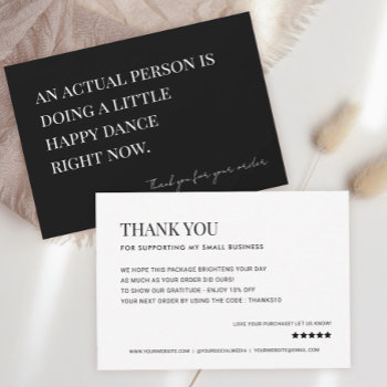 Doing A Little Happy Dance Small Business Thank You Card by SweetConfetti at Zazzle