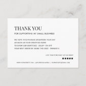 Doing A Little Happy Dance Small Business Thank You Card (Back)