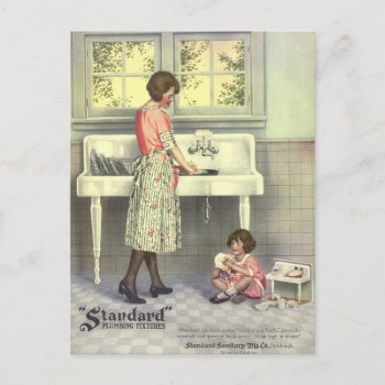 Doing Dishes Postcard by lostlit at Zazzle