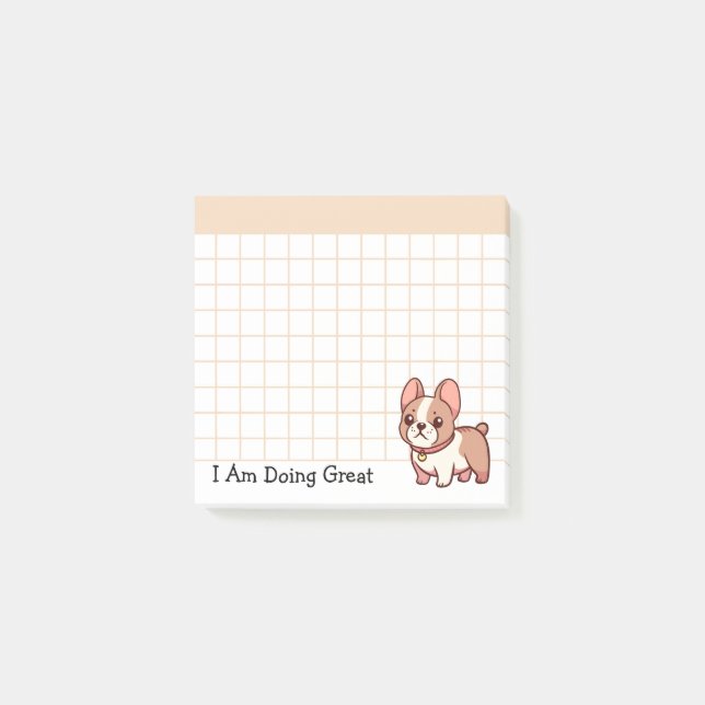 Doing Great French Bulldog Post-it Notes (Front)