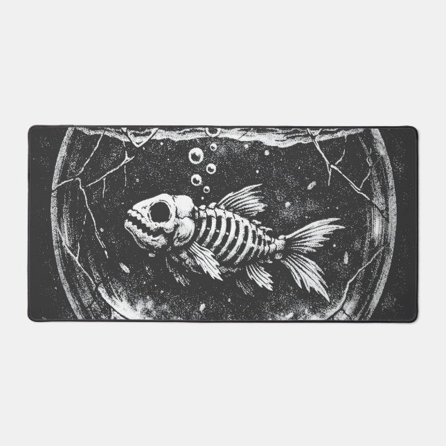 "Doing Great" - Goldfish by BurnsInHell Desk Mat (Front)