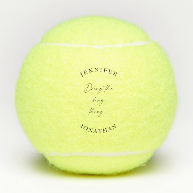 Doing the Dang Thing Personalized Wedding Tennis Balls (Front)
