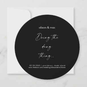 Doing the Dang Thing Round Black Wedding Save The Date