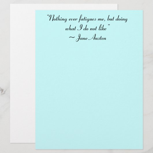 Doing What I Do Not Like Jane Austen Quote (Front/Back)