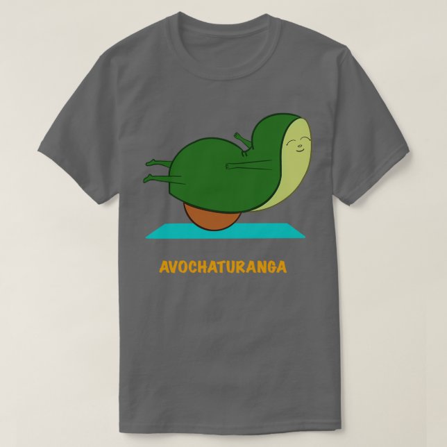 Doing Yoga Pose with Avocado T-Shirt (Design Front)