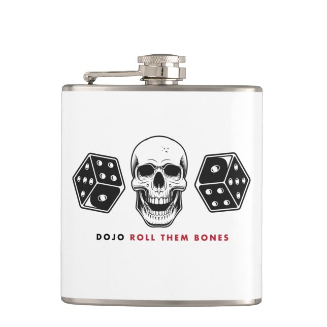 Dojo "Roll Them Bones" Flask (Front)