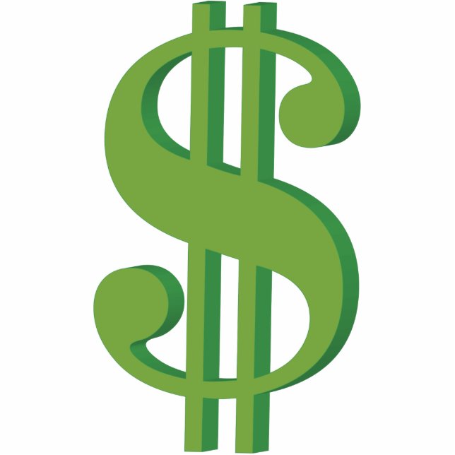 Dolar, sign, 3D Statuette (Front)