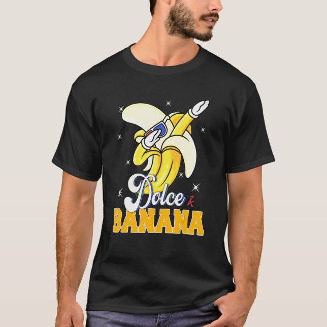 Dolce Banana Dabbing  Bananas Vegan Veggie T-Shirt (Front)