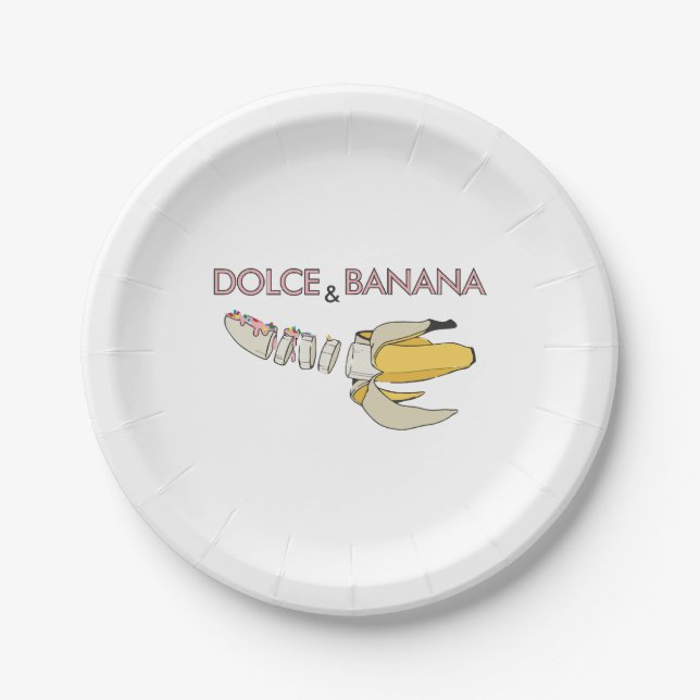 Dolce & Banana  Paper Plates (Front)