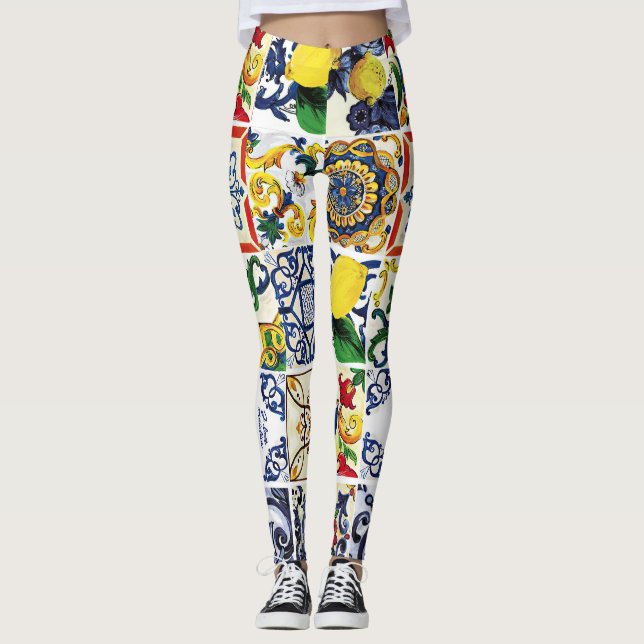 Dolce Gabbana New Season Modern Typography Design Leggings (Front)