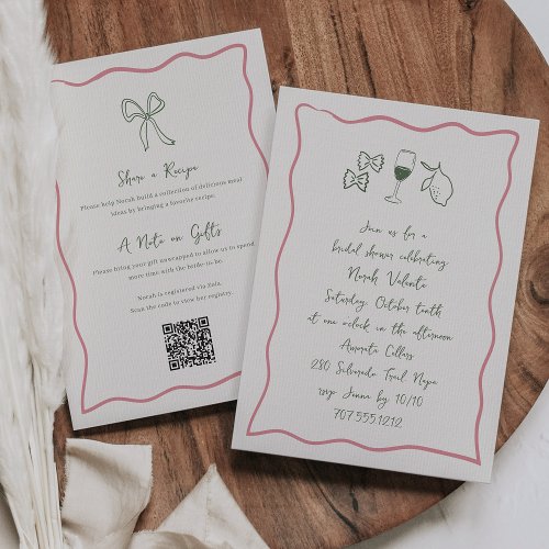 Dolce Vita All in One Handwritten Bridal Shower Invitation