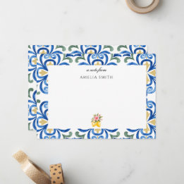 dolce vita blue italian dinner note card