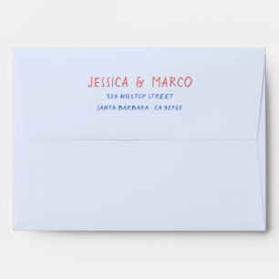 Dolce Vita Blue Stripes Return Address Envelope