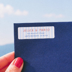 Dolce Vita Blue Stripes Return Address Label