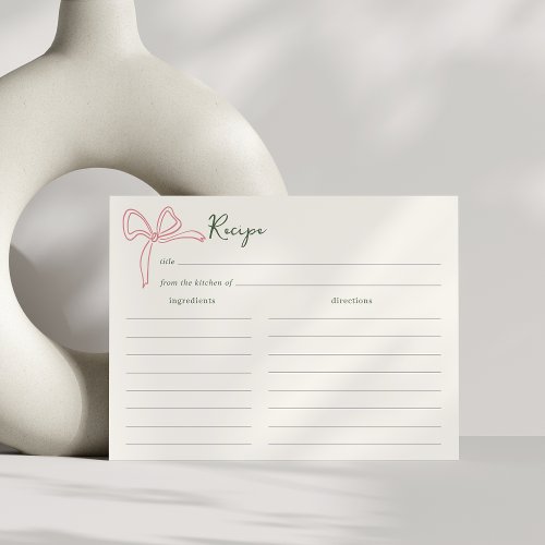 Dolce Vita Bridal Shower Recipe Card