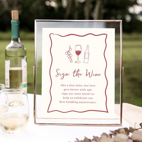 Dolce Vita Bridal Shower Sign the Wine Sign