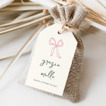 Dolce Vita Handwritten Bridal Shower Gift Tags<br><div class="desc">This beautiful Italian inspired bridal shower design features green handwritten style cursive lettering accented with a pink ribbon bow illustration.  These elegant Mediterranean bridal shower favor tags feature "grazie mille" in hand lettered script with your event name beneath.</div>