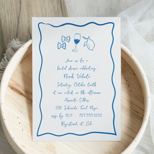 Dolce Vita Handwritten Bridal Shower Invitation