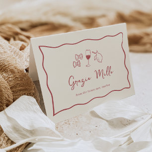 Dolce Vita Handwritten Bridal Shower Letterpress Thank You Card