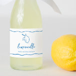 Dolce Vita Handwritten Limoncello Label<br><div class="desc">This beautiful Italian inspired limoncello label design features green handwritten style cursive lettering accented with a wavy scribble ribbon border in Mediterranean blue. A hand drawn illustration of a Sicilian lemon completes the design for a summery Amalfi Coast look. These elegant Mediterranean bridal shower lemoncello favor labels feature two lines...</div>