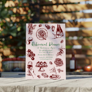 Dolce Vita Italian Rehearsal Dinner Invitation