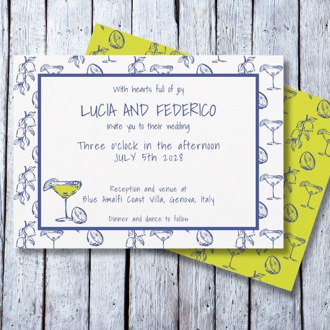 Dolce Vita Limoncello Italian wedding Invitation (Creator Uploaded)