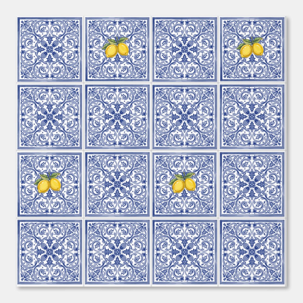 Dolce Vita Meditarrean Blue & Lemons Italian Tiles