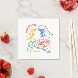 Dolce Vita Vibe – Martini & Sweet Italian Life Napkins