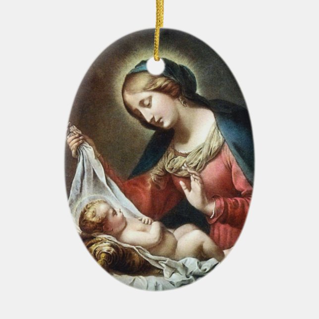 Dolci Madonna, Italy Ceramic Ornament (Front)