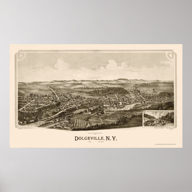 Dolgeville, NY Panoramic Map - 1890 Poster (Front)